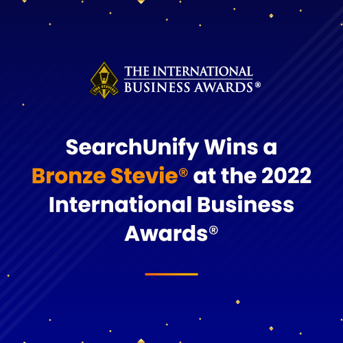 SearchUnify Wins Bronze Stevie<sup>®</sup> Award In 2022 International Business Awards<sup>®</sup>