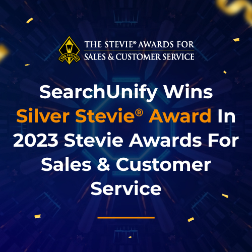 SearchUnify Wins Silver Stevie® Award in 2023 Stevie Awards for Sales & Customer Service