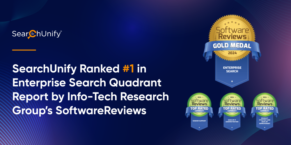 SearchUnify Ranked #1 in Enterprise Search Quadrant Report by Info-Tech Research Group’s SoftwareReviews