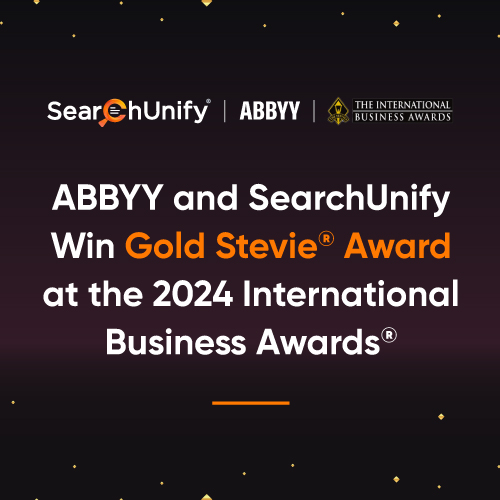 ABBYY and SearchUnify Win Gold Stevie<sup>®</sup> Award in 2024 International Business Awards<sup>®</sup>