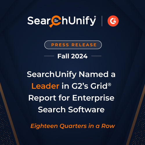 SearchUnify Secures Leadership Position in G2 Grid<sup>®</sup> Report for Enterprise Search for the 18th Consecutive Quarter