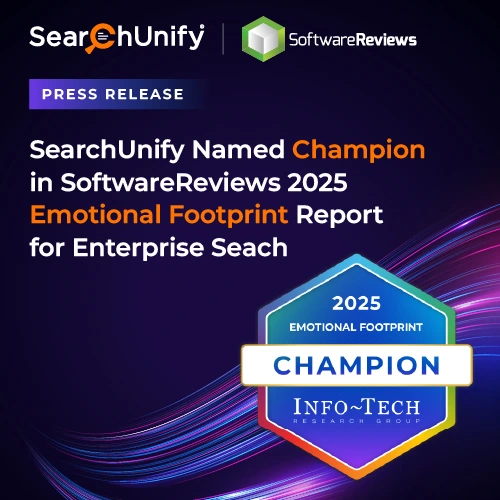 SearchUnify Named Champion in 2025 Enterprise Search Emotional Footprint Report by SoftwareReviews